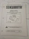 Kubota Model G4000 Tiller Parts And Service Book