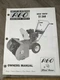 REO By Wheel Horse Snow Throw Model ST-268 Owners Manual & Parts List
