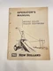 New Holland Operator's Manual 601-611 Forage Harvesters vintage original print