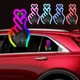 Heart Shape Neon Lighting Car Window Light Rechargeable Finger Car LED Light