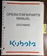 Kubota GF2748HD Front Blade for GF1800 Front Mower Owner Operator & Parts Manual