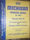CLARK MICHIGAN HANCOCK MODEL 210-H ELEVATING SCRAPER OPERATOR'S MANUAL 4005