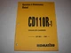 Komatsu CD110R-1 Crawler Carrier Operation Maintenance Manual , s/n 1259 - up