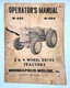 Minneapolis Moline Operators Manual M-602 M-604 Tractor S-344 2 & 4 Wheel Drive