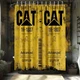  CAT 1R 1807 Shower Curtain, Industrial Style Caterpillar Cat Yellow Grunge Oil