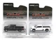 1:64 GreenLight *PAIR* Black & White 2022 GMC Sierra 3500HD Denali DUALLY *NIP!*