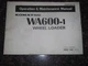 KOMATSU WA600-1 WHEEL LOADER OPERATION & MAINTENANCE MANUAL