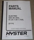 HYSTER E25XL E30XL E35XL 31.25XL E1.50XL FORKLIFT LIFT TRUCK PARTS MANUAL BOOK