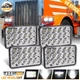 4PC 4x6'' 180W Led Headlights Hi-Lo Sealed Beam for Peterbilt Kenworth T800 W900