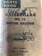 Caterpillar No. 12 MOTOR GRADER PARTS BOOK sn 99E1 to 99E4490 Pre-Owned