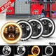 5.75'' Projector LED Headlights HALO DRL for Kenworth W-900A W900A Peterbilt 359