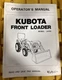 KUBOTA-Front Loader-Model LA703-Operator's Manual