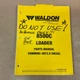 Waldon 8500C WHEEL LOADER PARTS MANUAL BOOK CATALOG LIST GUIDE pn 285387-9-88