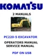 Komatsu PC220-5 Hydraulic Excavator Service Shop Operators Owner Manual PDF