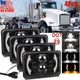 4pcs 4x6" LED Headlights Hi/Lo/DRL For Kenworth T800 W900 Peterbilt 357 379 378