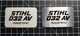Stihl 032 AV Electronic badge plate "full overlay vinyl decal"