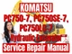 Komatsu Hydraulic Excavator PC750-7 PC750SE-7 PC750LC-7 Service Repair Manual