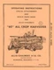 Allis Chalmers 60 All Crop Harvester Operators Manual