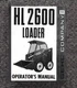 2600 Loader Operator Instruction Manual Fits Gehl HL 2600 Operator