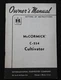 1956 INTERNATIONAL HARVESTER McCORMICK DEERING C-254 FARMALL CULTIVATOR MANUAL
