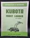 Kubota BF900 Front End Loader Operators Manual OEM Original