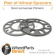 Wheel Spacers (2) 5mm Universal for Land Rover Range Rover Velar [L560] 17-22