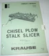 Krause 4500A 4513A 4515A 4517A 4519A Chisel Plow Owners/Operators/Parts Manual