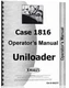 Case 1816 Uniloader Operators Owners Manual