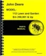 John Deere 112 Tractor Parts Manual Catalog Lawn & Garden pc1277