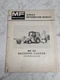 Massey Ferguson Service Information Manual MF 60 Backhoe Loader Hydraulics
