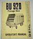 Gehl BU 920 Forage Box Operators Owners Maintenance Manual Original! 8/76