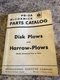 McCormick Farmall International Harvester PO3A Parts Catalog Disk Harrow Plow 51