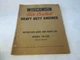 Wisconsin Models TR-10D Engine Instructions Book and Parts List Manual