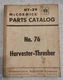 INTERNATIONAL HARVESTER / McCORMICK - HARVESTER THRESHER PARTS CATALOG MANUAL #2