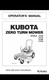 Kubota Zero Turn Mower Operators Owners  Manual Z122E Z121S Z125E Z125S Z121