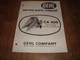 Gehl CA 600 One Row Attachment Service Parts Manual Form No. 045687