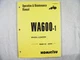 KOMATSU WA600-1 OPERATION AND MAINTENANCE MANUAL A51001-UP
