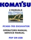 Komatsu PC400-7E0 Hydraulic Excavator Owners Service Shop Operators Manual PDF