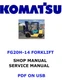 KOMATSU FG20H-14 FORKLIFT SERVICE REPAIR SHOP MANUAL PDF USB
