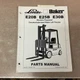 Baker Linde E20B E25B E30B PARTS MANUAL BOOK CATALOG LIST ELECT. FORK LIFT TRUCK