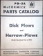 INTERNATIONAL HARVESTER IH PARTS LIST MANUAL CATALOG DISK PLOWS PO-3A MCCORMICK