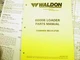 WALDON 6000B LOADER  PARTS MANUAL
