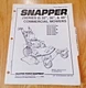 Snapper Series 2 32" 36" 48" Commercial Walk behind Mower Parts Manual W48142BV