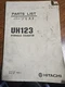 Hitachi UH123 Excavator Parts List