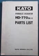 KATO HD-770SE-II EXCAVATOR PARTS MANUAL BOOK CATALOG