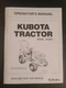 Kubota BX2660 Operators Owners Manual