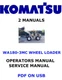 KOMATSU WA180-3MC WHEEL LOADER SERVICE REPAIR OWNERS MANUALS PDFS ON USB