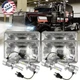 4PCS 4x6" LED Headlights With DRL For Kenworth W900 T400/800 Peterbilt 357 379