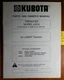 Kubota L5510 Trencher for L245DT Tractor Owner's Operator's & Parts Manual 11/80