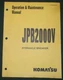 KOMATSU JPB2000V HYDRAULIC BREAKER OPERATION & MAINTENANCE MANUAL BOOK